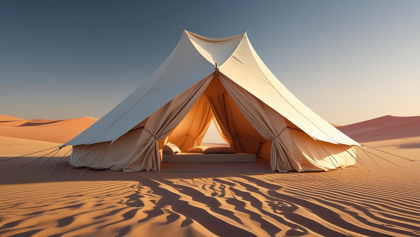 Sunlight shining into a tent in the wilderness symbolizing the Tent of Meeting from Exodus 33.